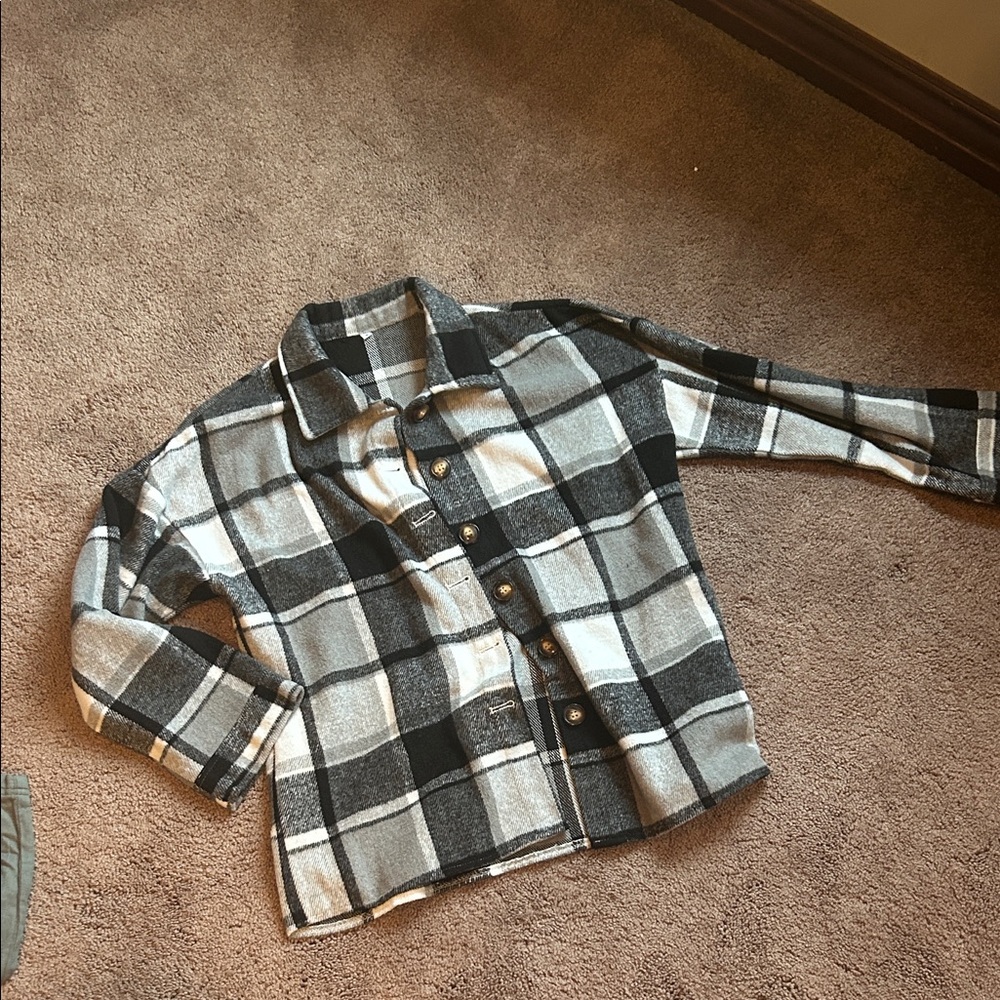 Plaid Button-Up Shacket